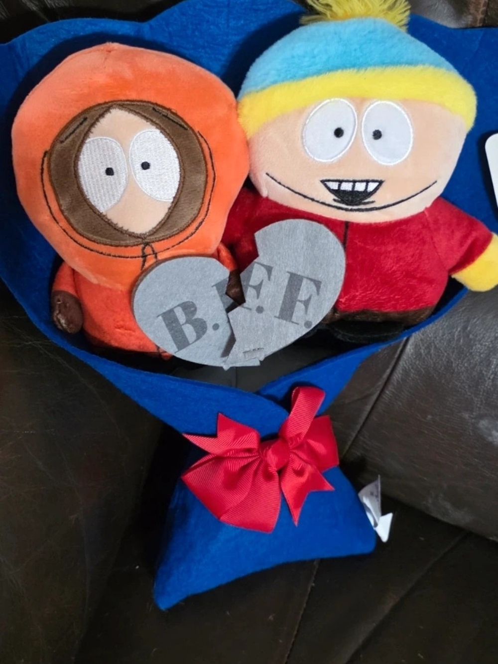 South Park Kenny & Cartman Plush Pair in Blue Felt Wrap